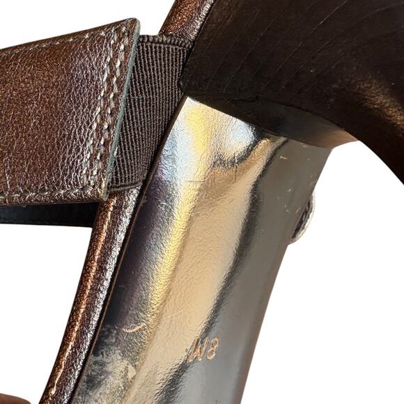 Donald J Pliner Bronze Metallic Side Buckle Sandals with Heels size 8 - Picture 13 of 16